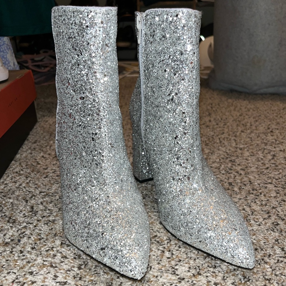 Abound Silver Glitter Ankle Boot